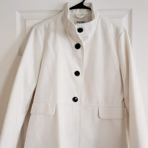 White pea coat warm weather lined old navy